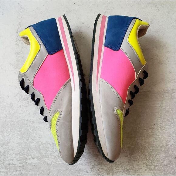 Tommy Hilfiger Neon Colorblock Retro Trainer Sneakers Sz 8 - Picture 3 of 7